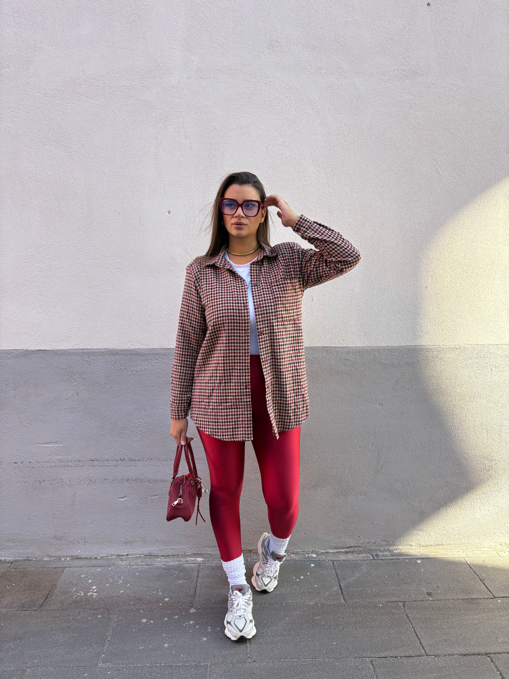Leggins Satinato Rosso