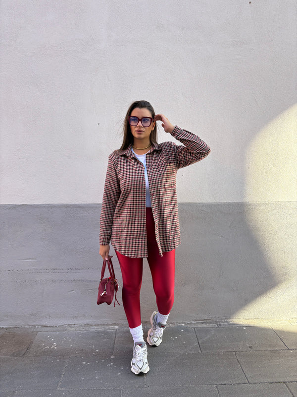 Leggins Satinato Rosso