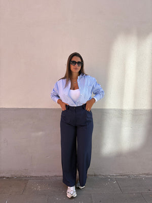 Camicia Righe Azzurra