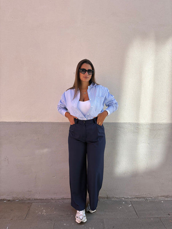Camicia Righe Azzurra