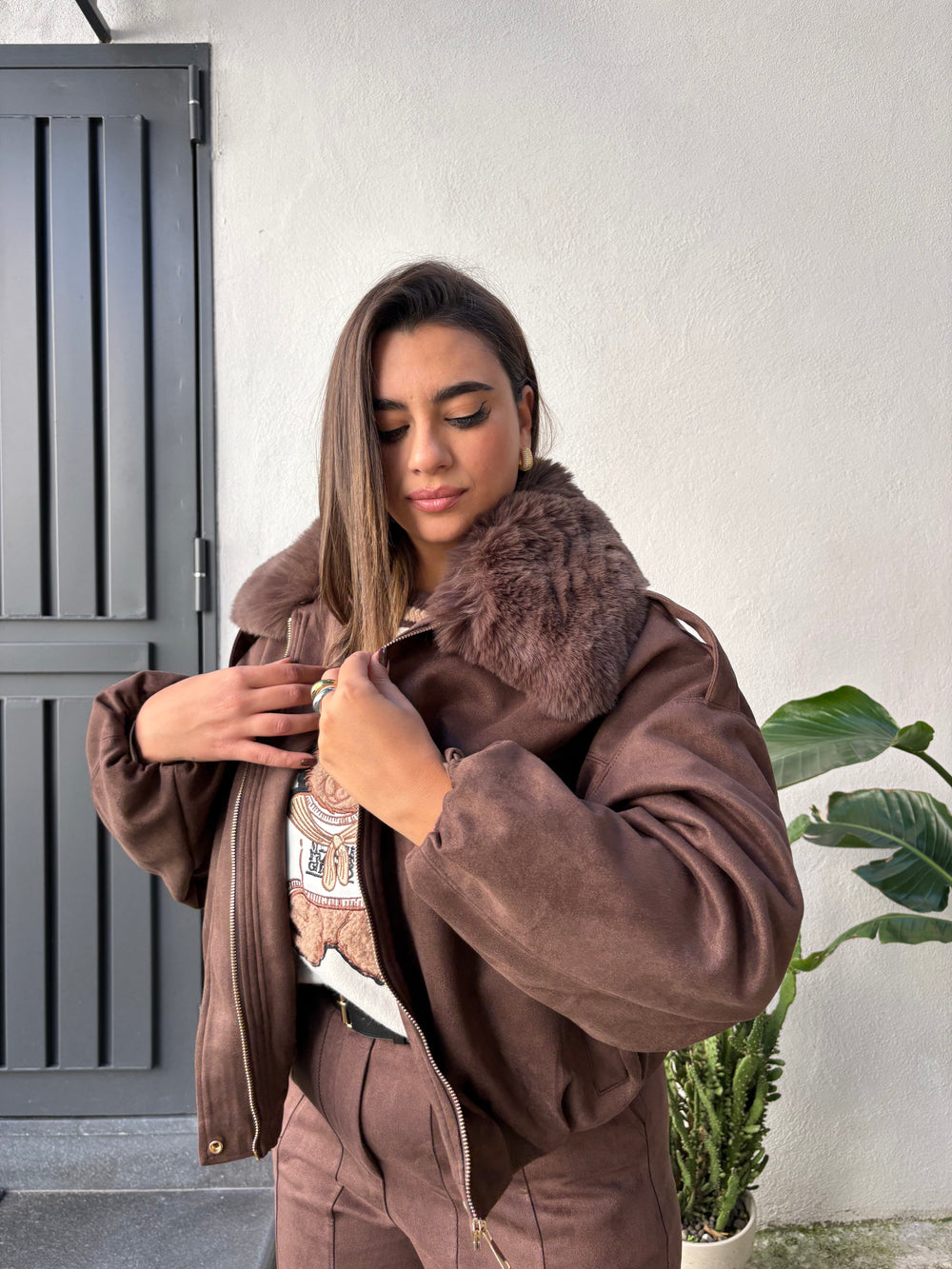 Bomber Camoscio Marrone