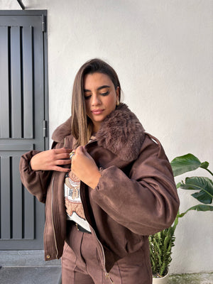 Bomber Camoscio Marrone
