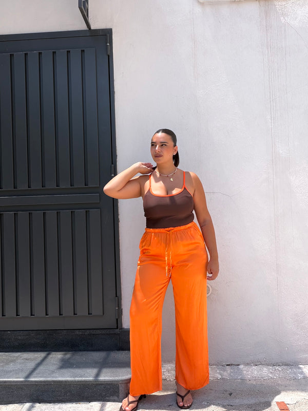 Body marrone e arancio