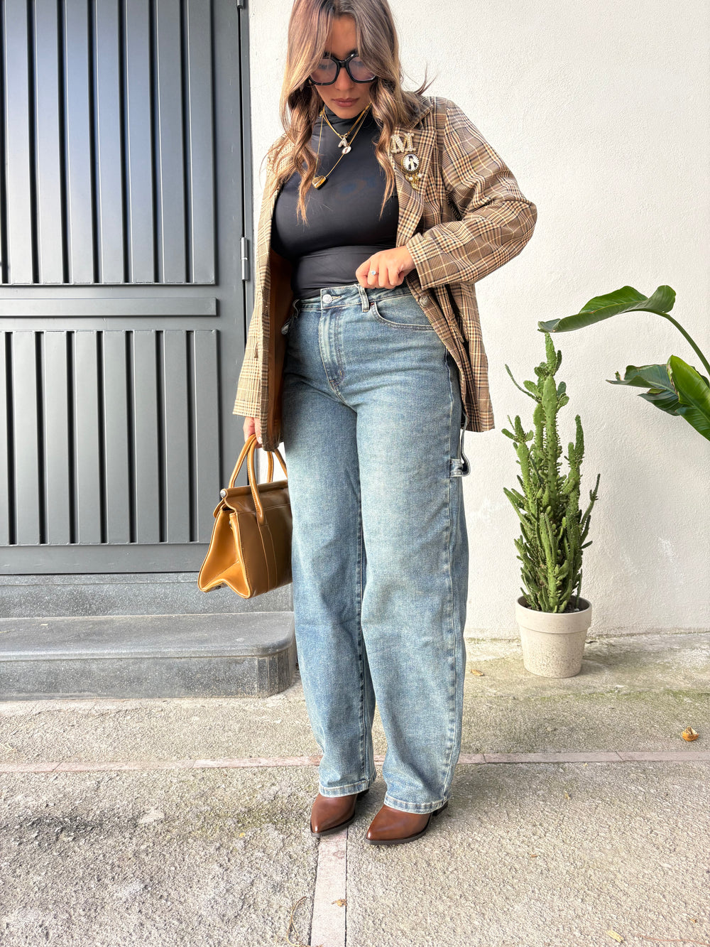 Jeans modello ballon sabbiato
