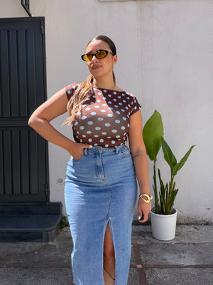 Maglia Pois Marrone