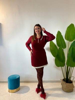 Coordinato Snowman Bordeaux