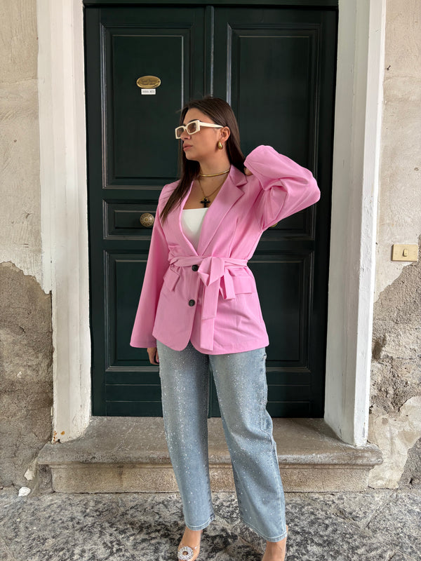 Giacca cintura Rosa
