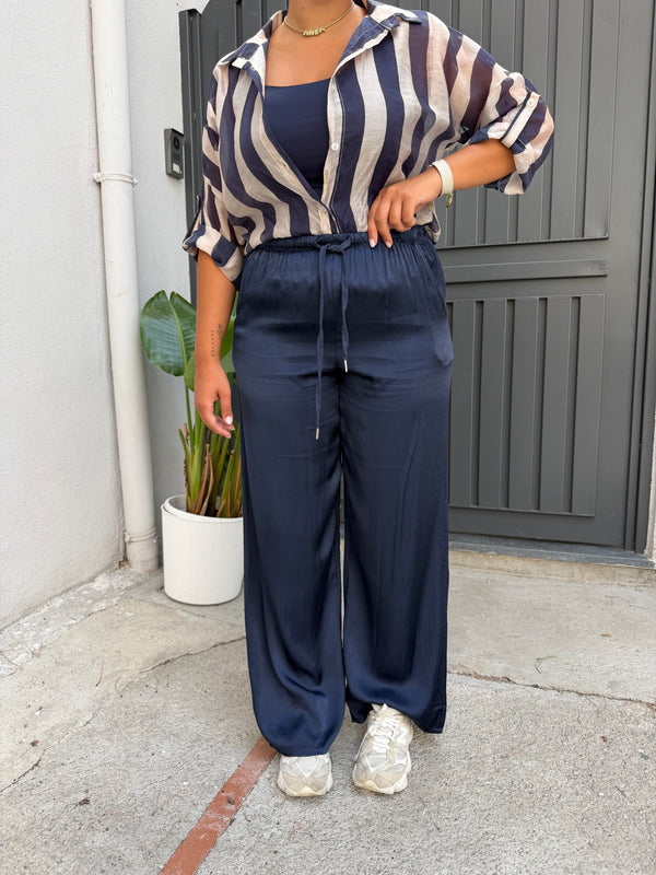 Pantalone Satin Blu