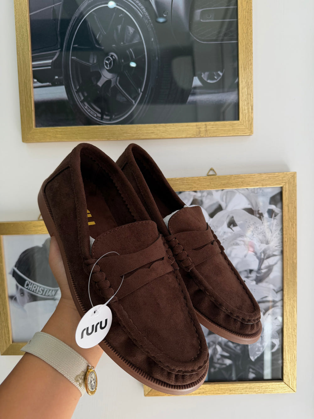 Mocassino Camoscio Marrone