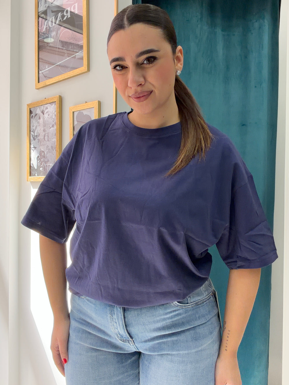 T-shirt Blu Over
