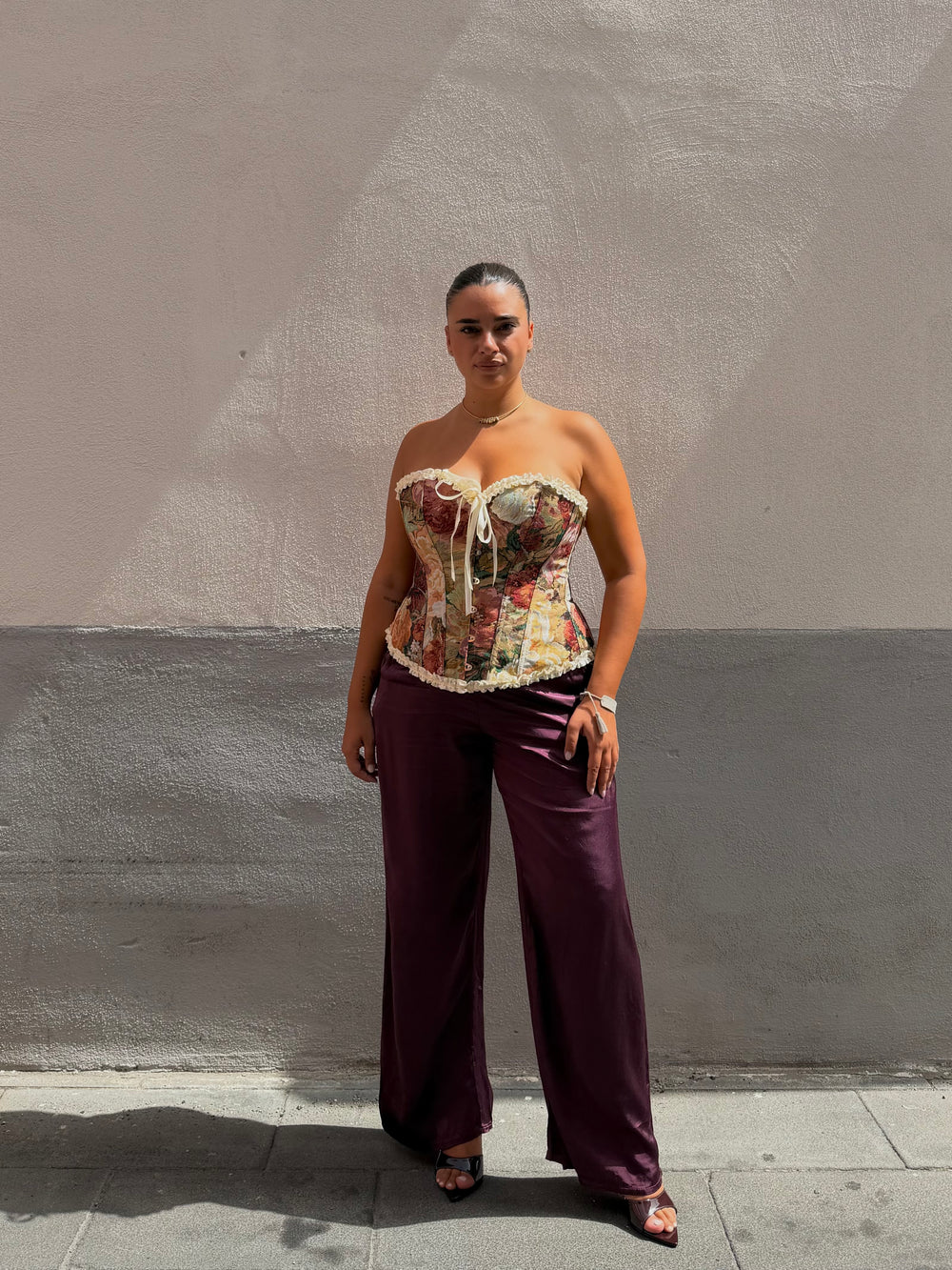 Pantalone Satin Bordeaux