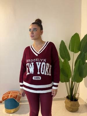Maglioncino Brooklyn Bordeaux
