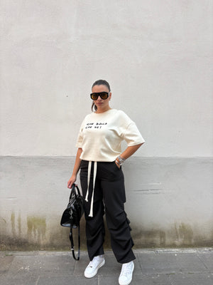 Pantalone drappeggio nero
