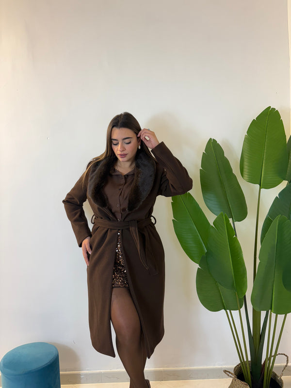 Cappotto Marrone Pelliccia