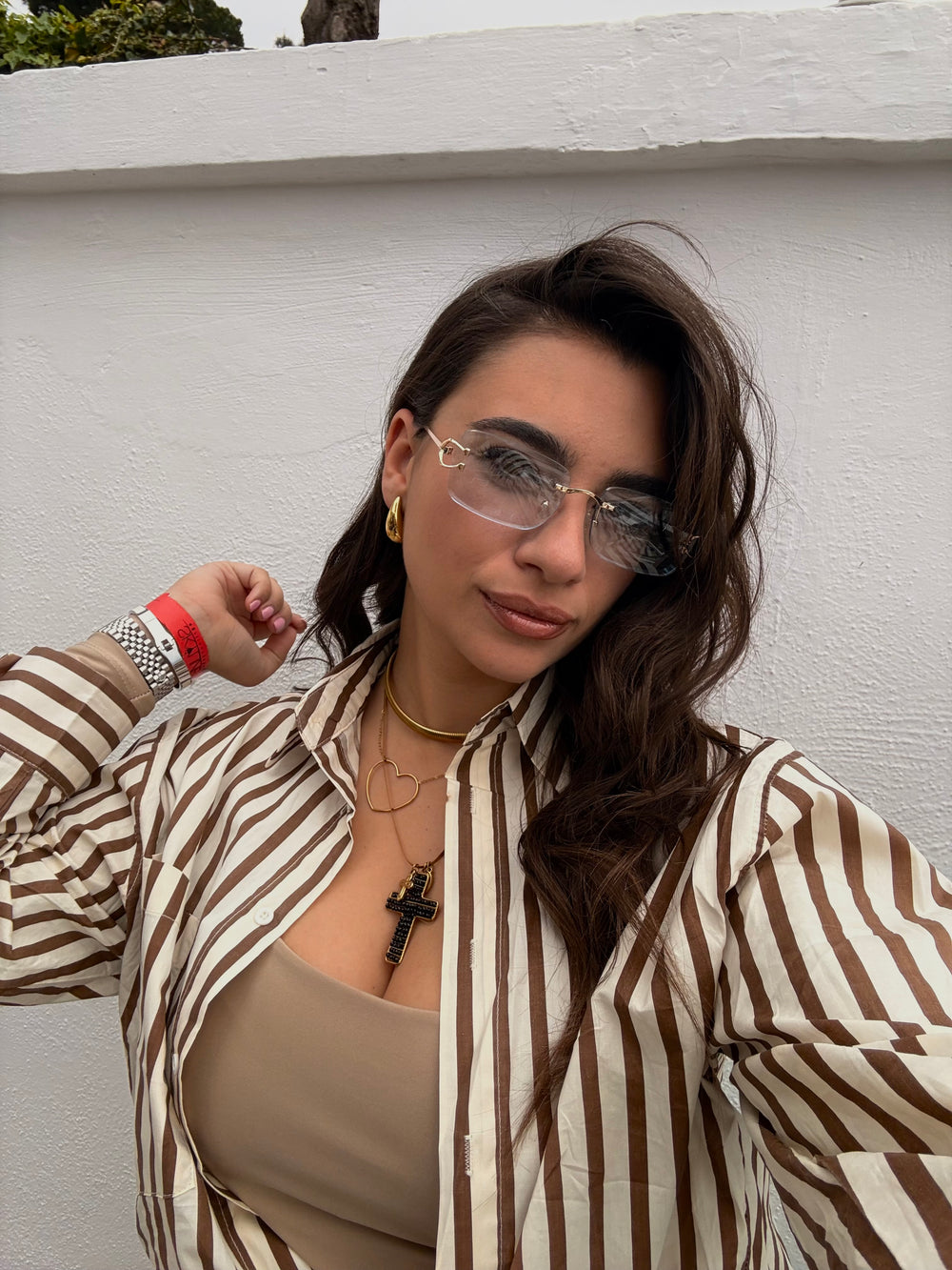 Camicia Righe Marrone