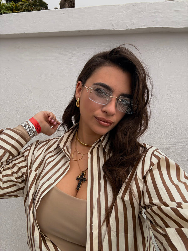 Camicia Righe Marrone