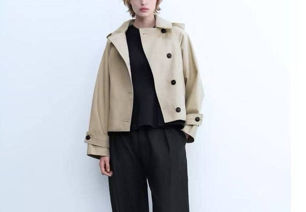 Trench Corto Cammello e Nero