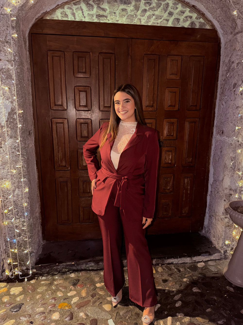 Tailleur Amira bordeaux