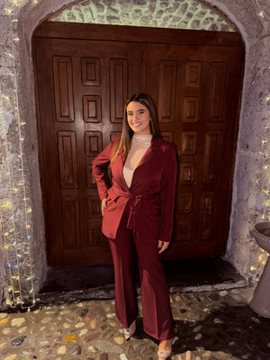 Tailleur Amira bordeaux