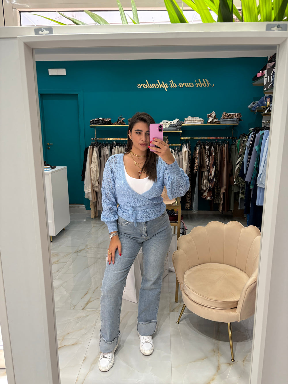 Jeans risvolto chiaro