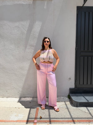 Pantalone Satin Rosa