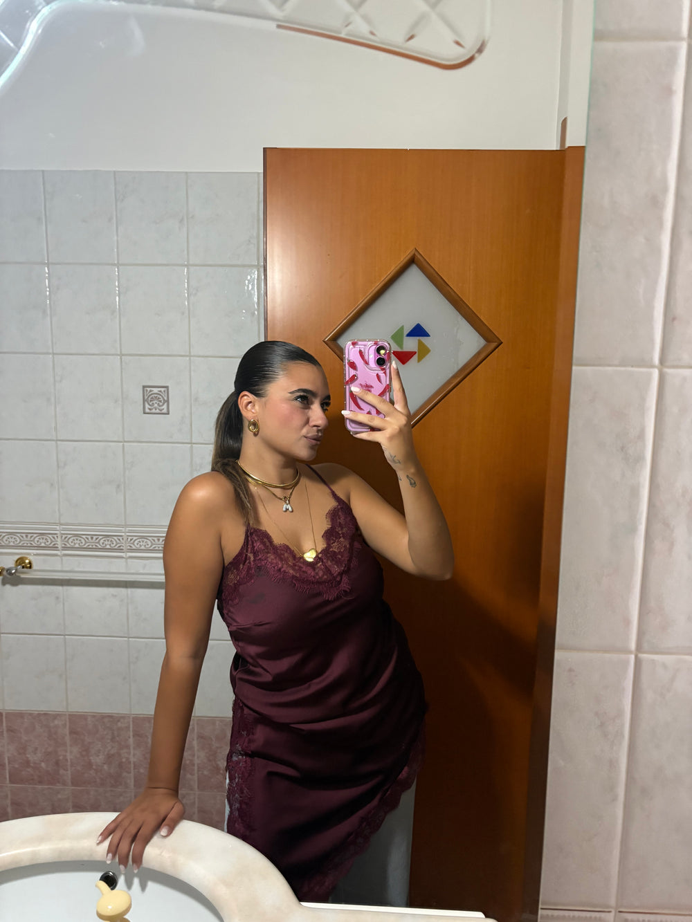 Canotta Satin Bordeaux