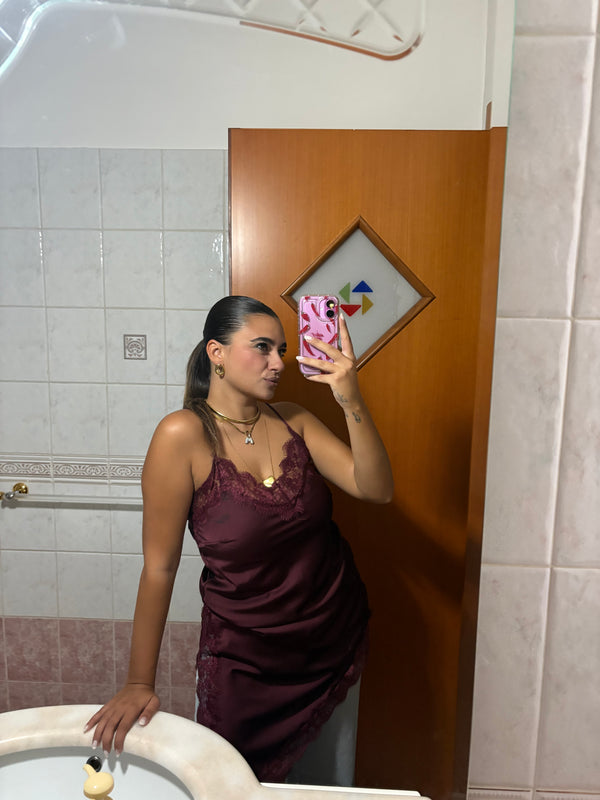Canotta Satin Bordeaux
