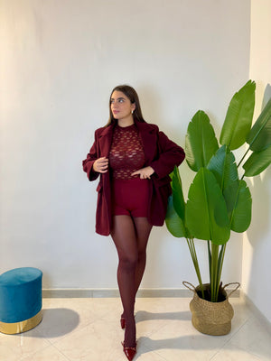 Giacca Cappotto Over Bordeaux