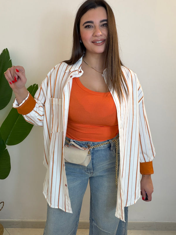 Canotta arancio costine