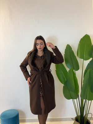 Cappotto Marrone Pelliccia