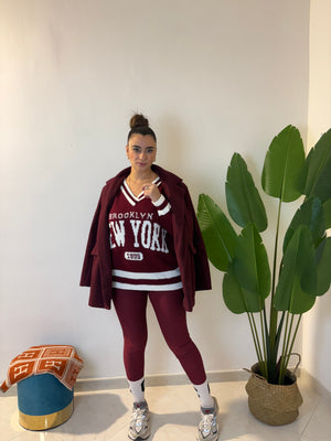 Leggins in lycra Bordeaux