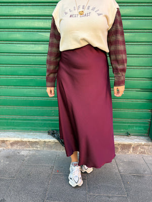 Gonna Satin Bordeaux