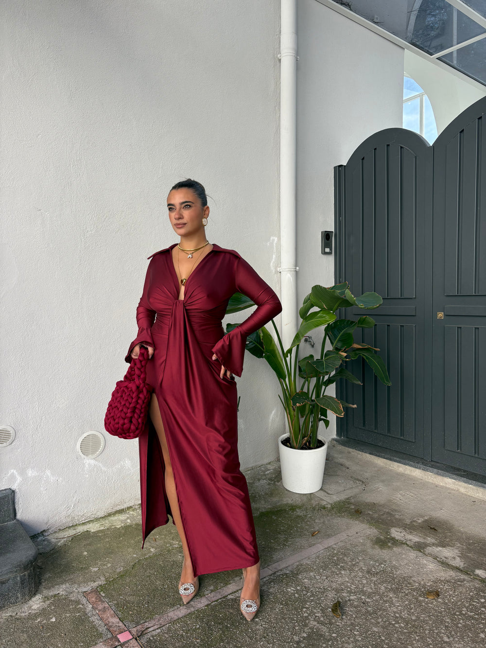 Abito Dafne Bordeaux