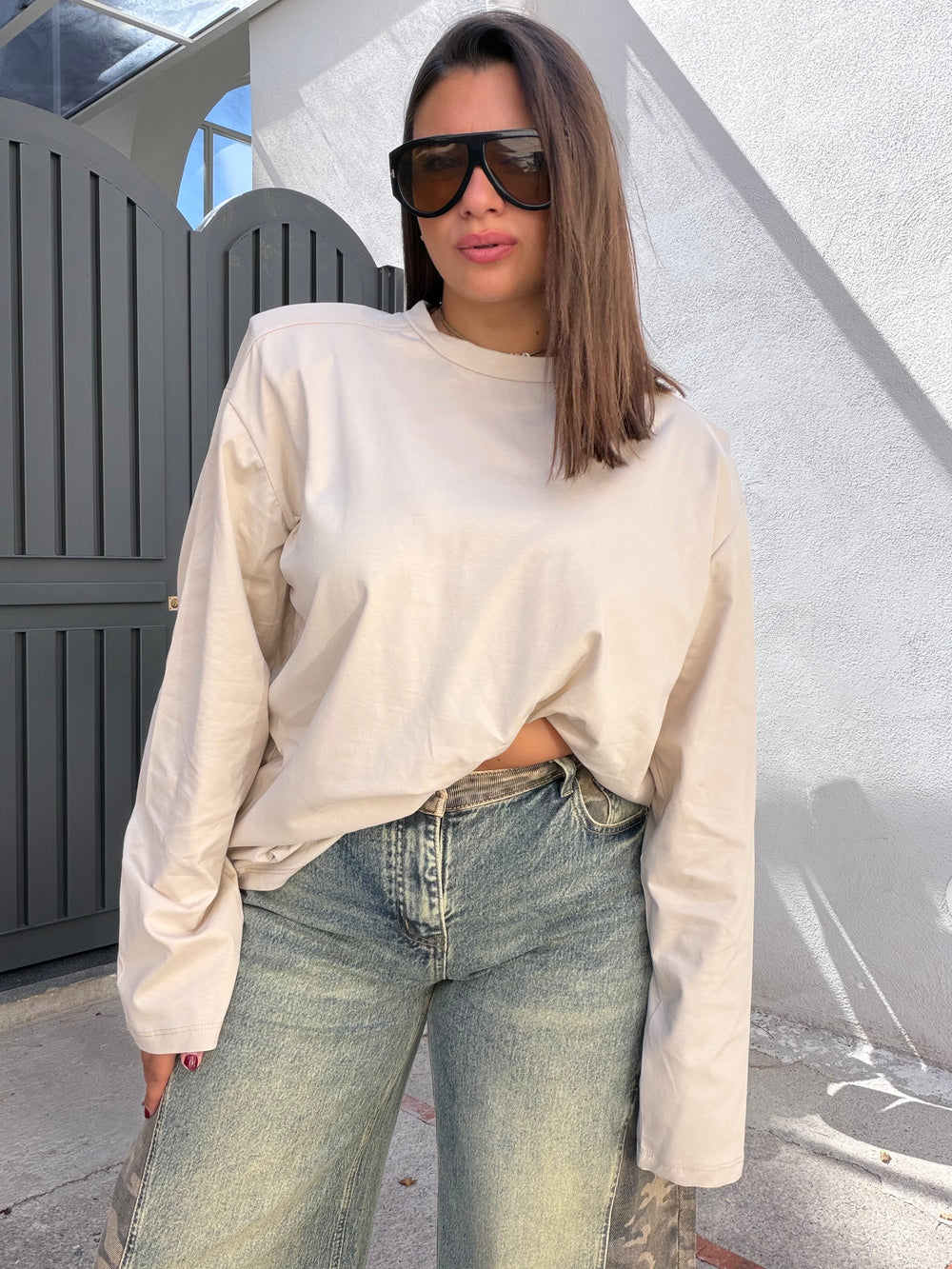 T-shirt Over Just West Beige