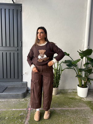 Pantalone Ballon Camoscio Marrone