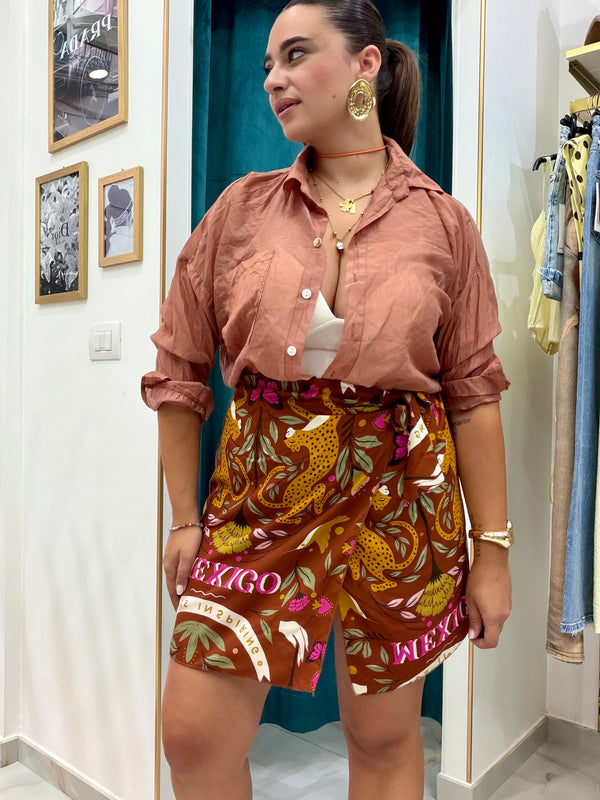 Camicia semi velata bronzo