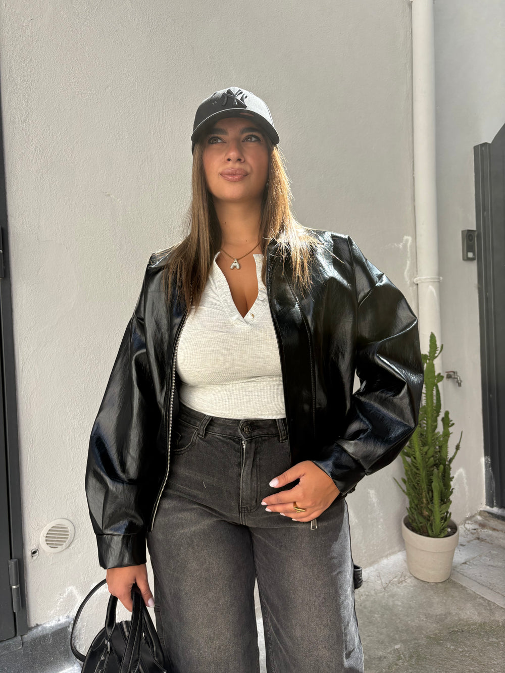 Bomber Vernice Nero