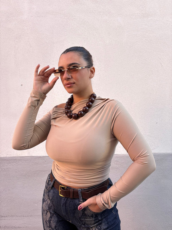 Maglia trasvers Beige