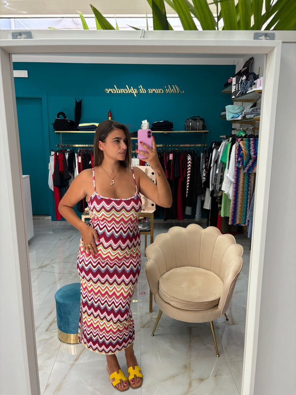 Dress multicolour fucsia