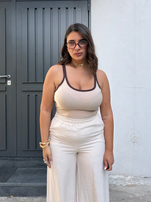 Canotta Beige e Marrone
