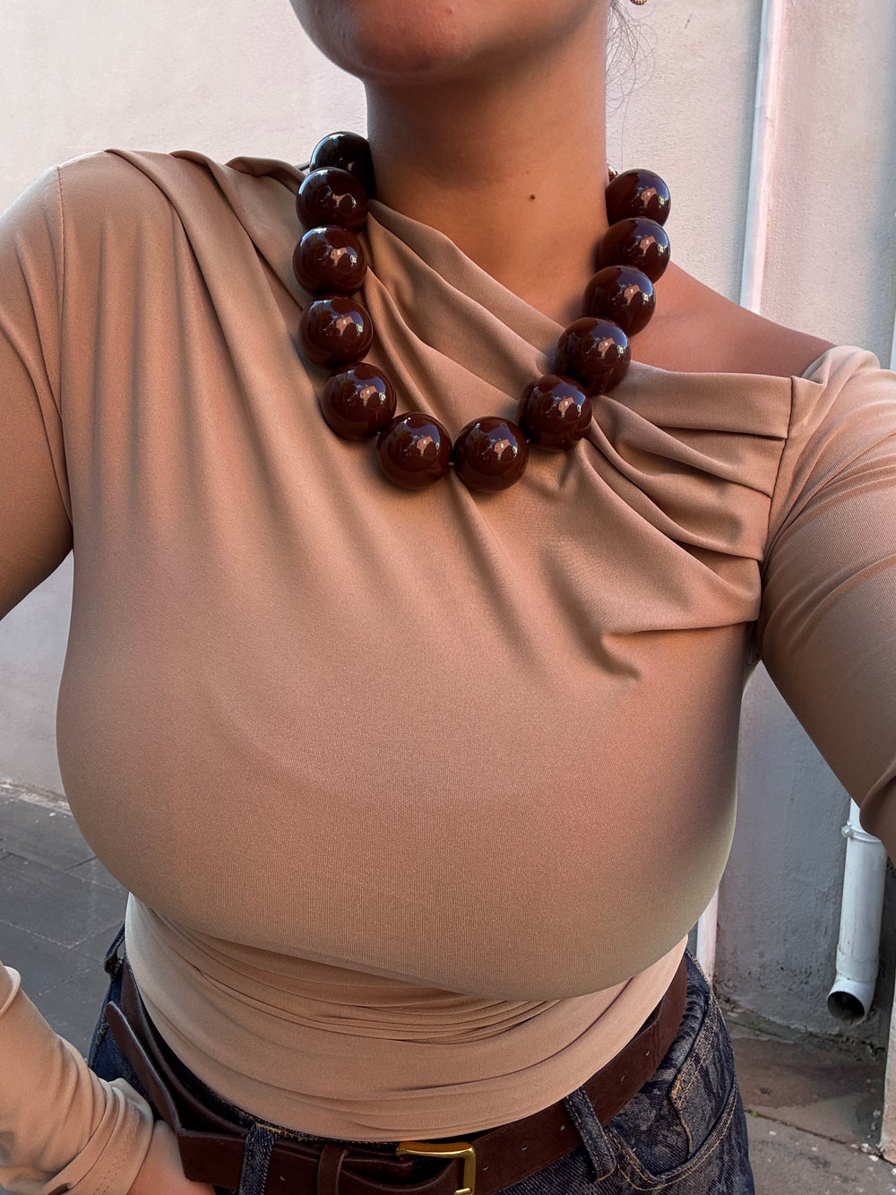 Maglia trasvers Beige