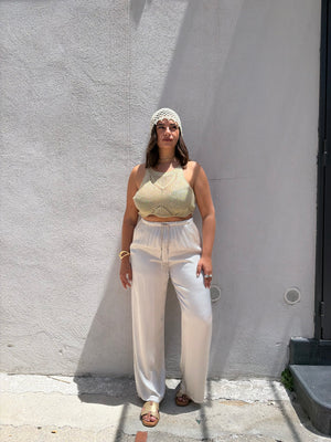 Pantalone Satin Avorio