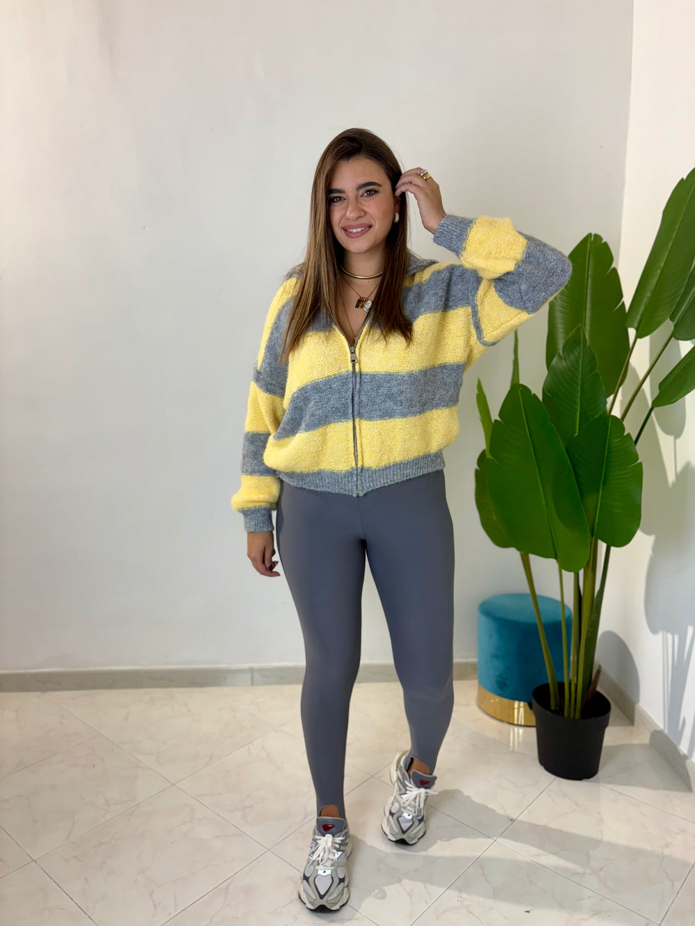 Maglia Snow Grigia e Gialla