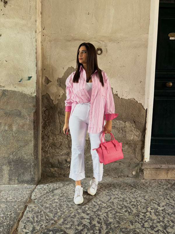 Camicia righe rosa
