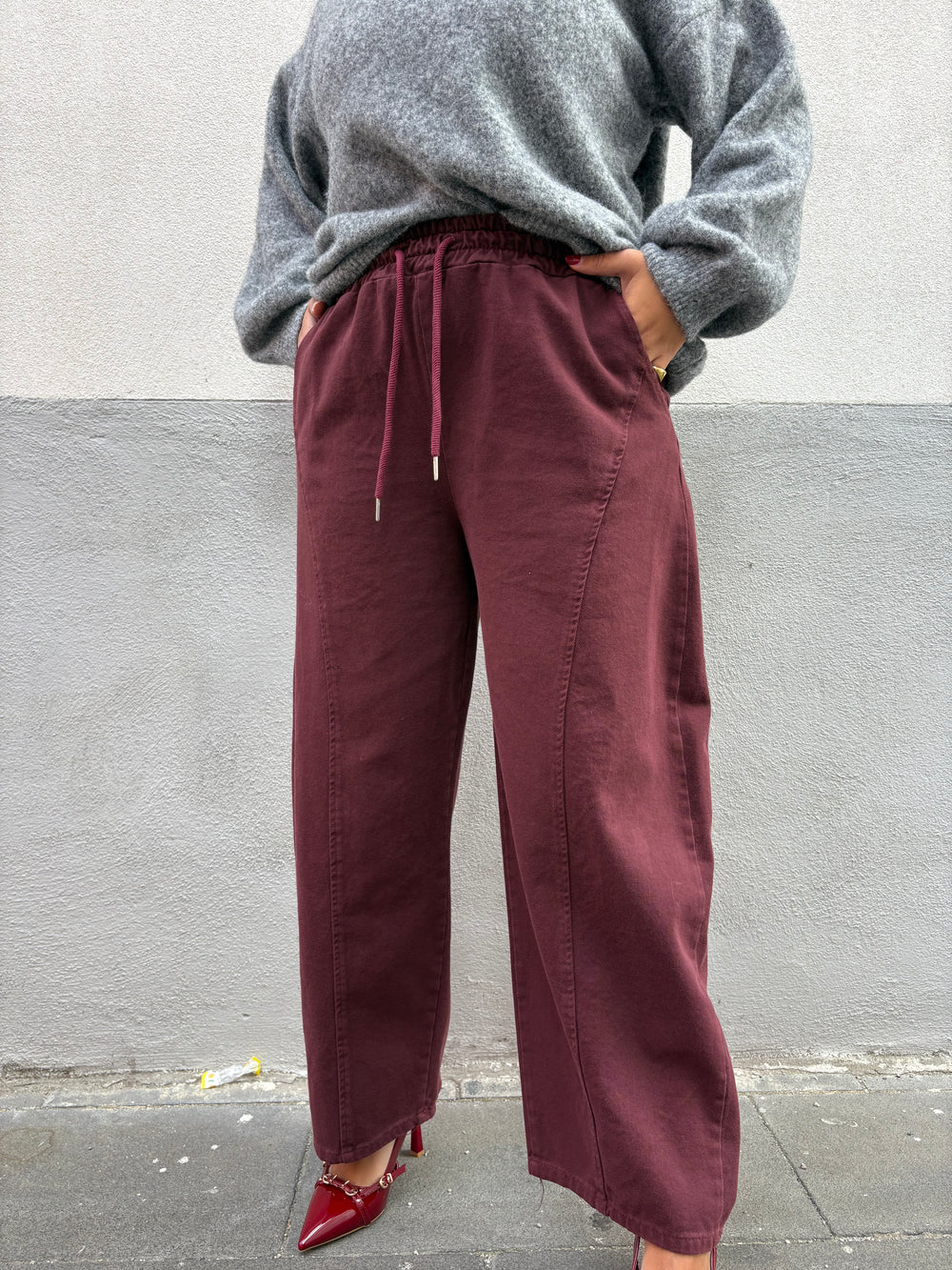 Jeans Ballon Bordeaux