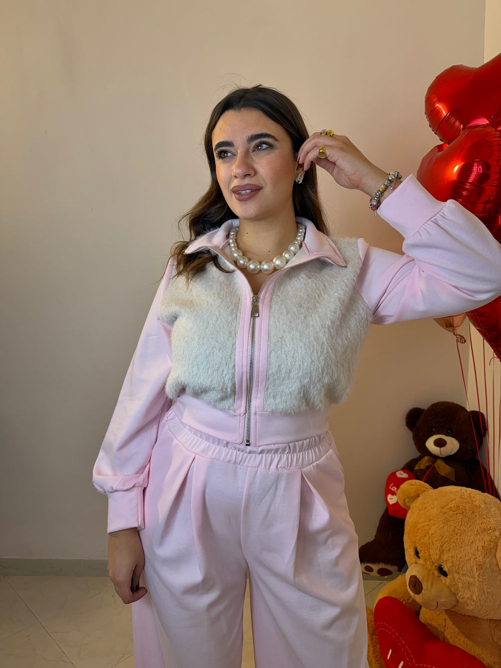 Tuta Peluche Rosa
