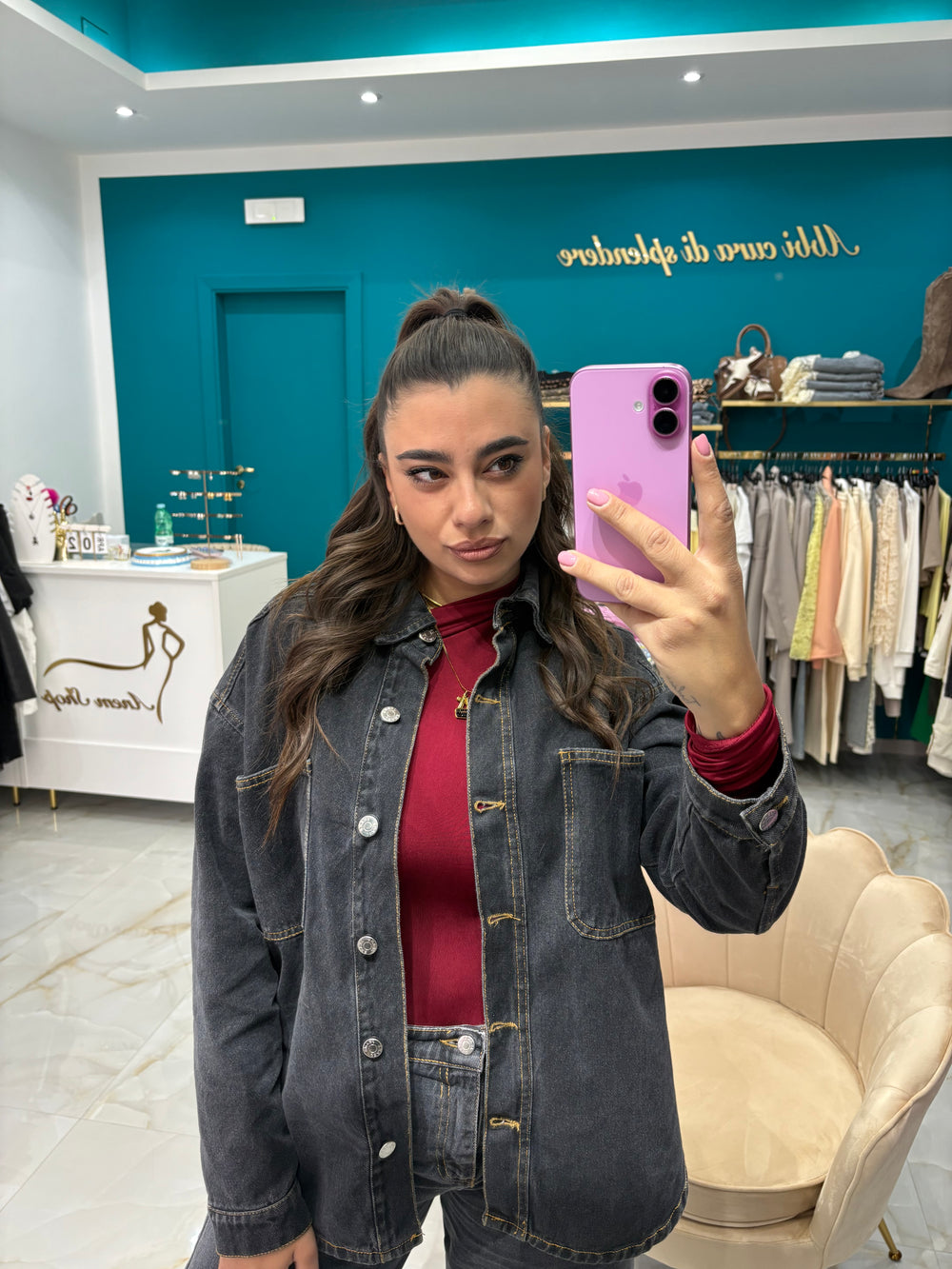 Camicione in Jeans scuro