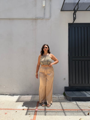 Pantalone Satin Oro