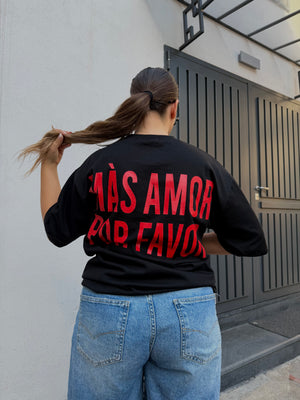 T-shirt Màs Amor Por Favor Nera