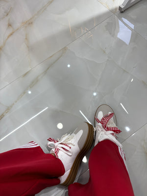 Scarpe Fiocco e Perle Rosse